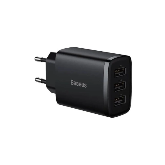 Baseus Compact ładowarka sieciowa 17 W USB czarna