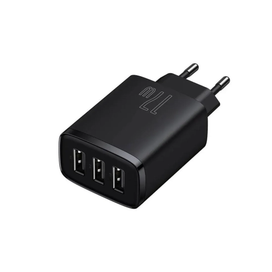 Baseus Compact ładowarka sieciowa 17 W USB czarna