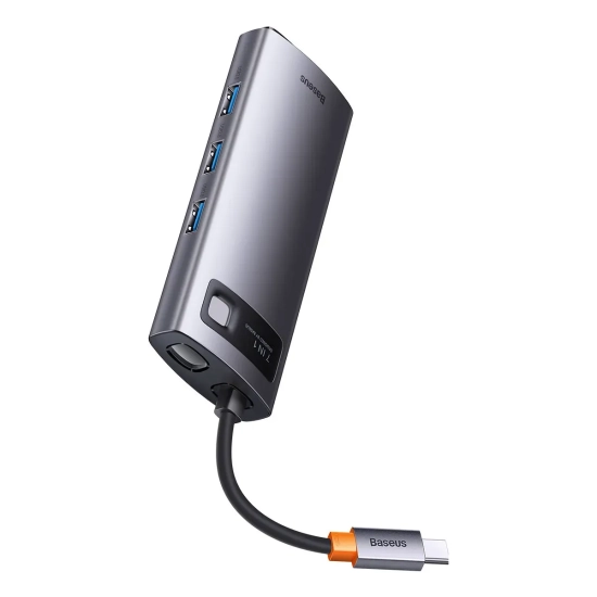 Hub USB-C Baseus Metal Gleam 7w1 HDMI VGA RJ45 szary