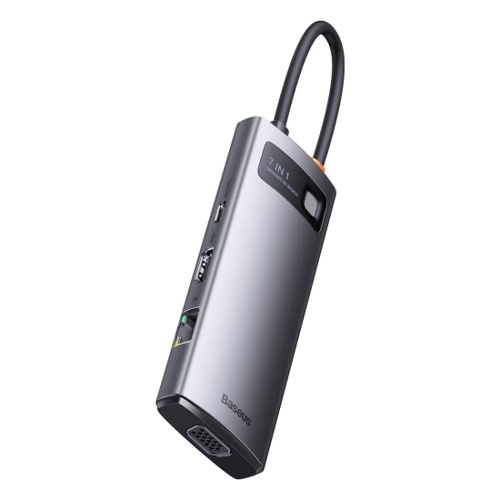 Baseus Hub USB-C Metal Gleam 7w1 HDMI VGA RJ45 PD