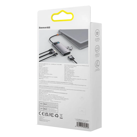 Baseus Hub USB-C Metal Gleam 7w1 HDMI VGA RJ45 PD