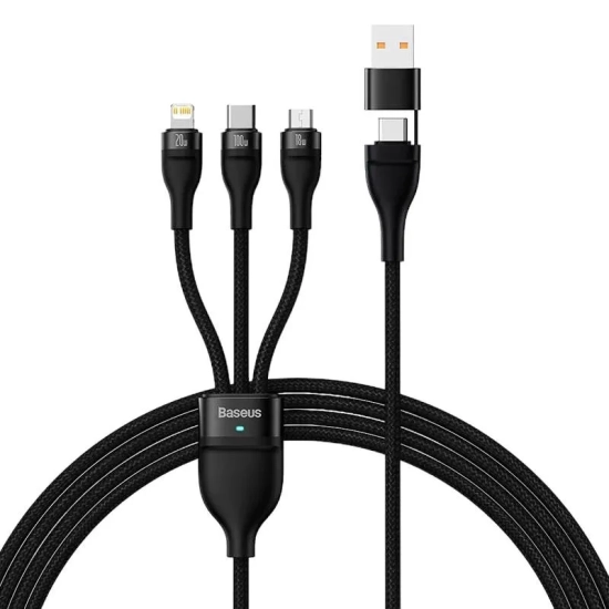 Baseus Flash II CASS030101 USB-A – USB-C / Lightning / micro USB 100W 1,5 m – przewód ze złączami USB-A – USB-C / Lightn