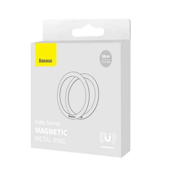 Baseus Halo Series pierścienie magnetyczne 2 szt. srebrne