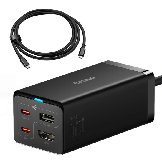 2w1 Ładowarka sieciowa GaN5 Pro + HUB konwerter HDMI 4K 2x USB-C USB-A
