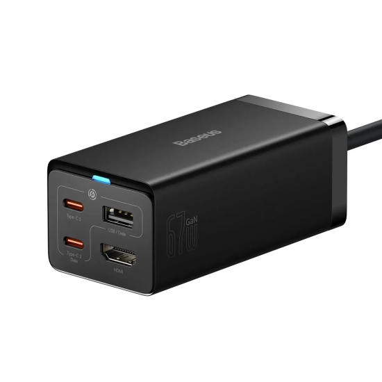2w1 Ładowarka sieciowa GaN5 Pro + HUB konwerter HDMI 4K 2x USB-C USB-A
