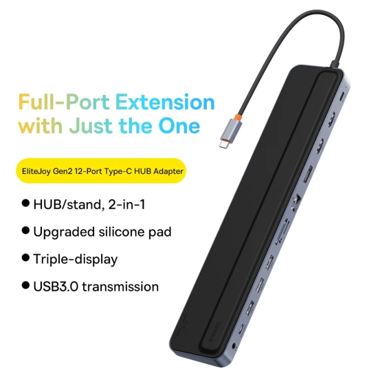 Baseus Hub USB-C EliteJoy Gen 2 12w1 podstawka PD 100 W