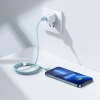 Kabel Baseus Crystal Shine USB-C – Lightning 20W 1,2 m niebieski