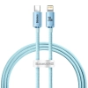 Baseus Crystal Shine USB-C – Lightning 20W 1,2 m niebieski – przewód ze złączami USB-C – Lightning w kolorze niebieski.