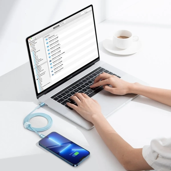 Baseus Crystal Shine USB-C – Lightning 20 W 1,2 m niebieski