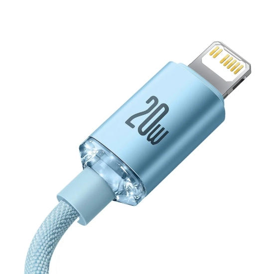 Baseus Crystal Shine USB-C – Lightning 20 W 1,2 m niebieski