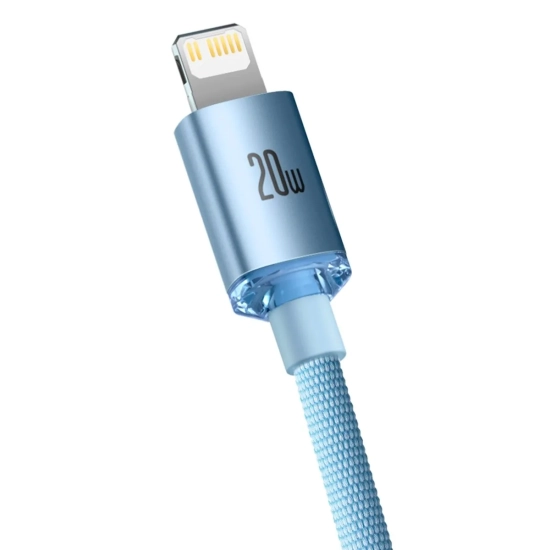 Baseus Crystal Shine USB-C – Lightning 20 W 1,2 m niebieski