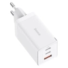 Szybka ładowarka sieciowa GaN 2x USB-C USB 65W + kabel USB-C biała