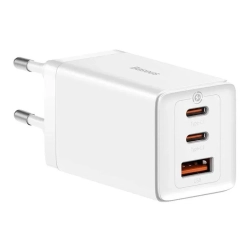 Baseus GaN5 Pro ładowarka sieciowa 65W 2x USB-C biała — wariant produktu marki Baseus, kolor biały, moc do 65W.