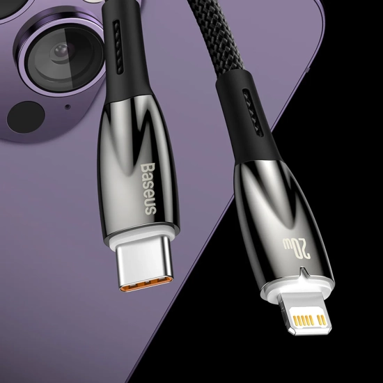 Baseus Glimmer Series USB-C – Lightning 20 W 1 m biały