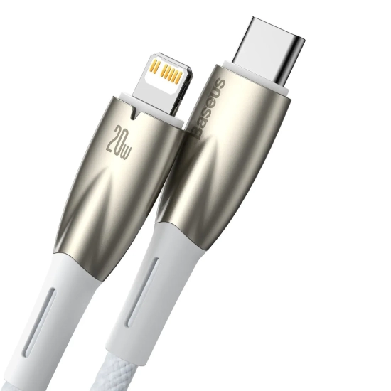 Baseus Glimmer Series USB-C – Lightning 20 W 1 m biały