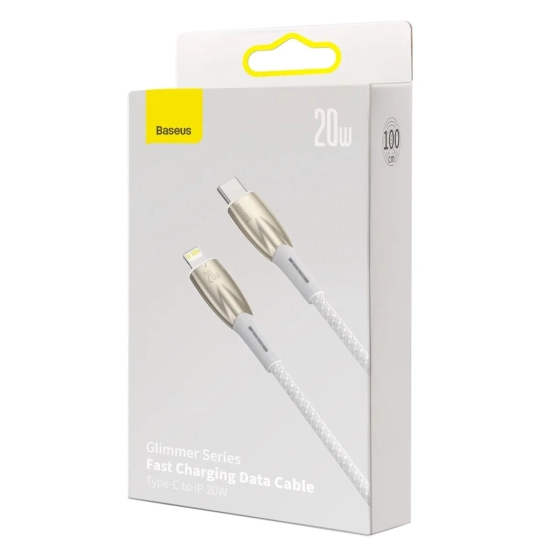 Baseus Glimmer Series USB-C – Lightning 20 W 1 m biały