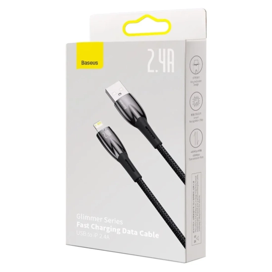 Kabel Baseus Glimmer USB-A – Lightning 2,4A 2 m czarny