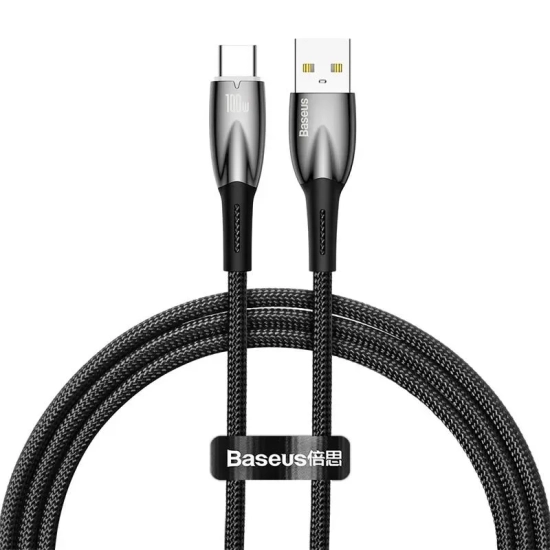 Kabel Baseus Glimmer USB-A–USB-C 100W 1 m czarny