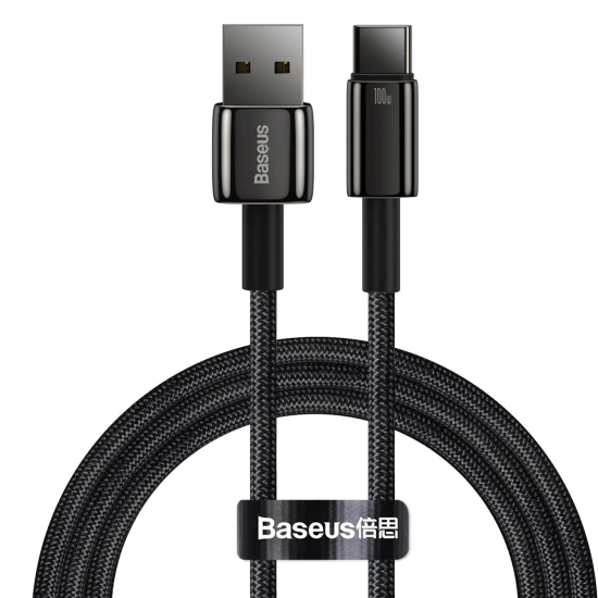 Kabel Baseus Tungsten USB-C–USB-C 100 W 1 m czarny – produkt w dokładnym wariancie wskazanym kodem CAWJ000001, zgodny z