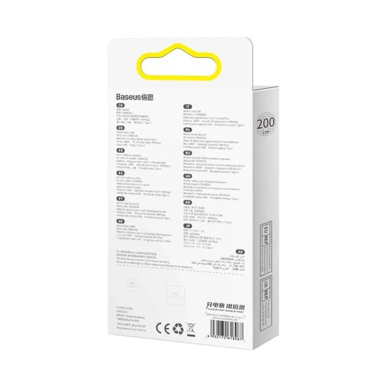 Baseus Kabel Tungsten USB-C–USB-C 100 W 1 m czarny