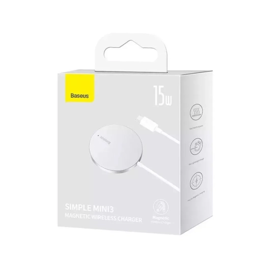 Baseus Simple Mini3 ładowarka bezprzewodowa 15 W srebrna