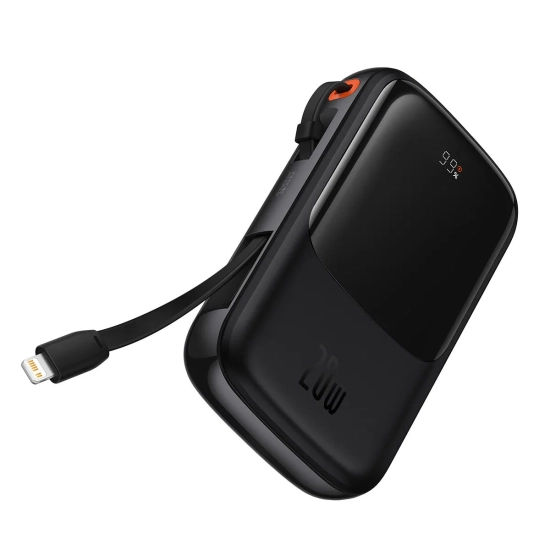Baseus powerbank 10000mAh czarny — wariant produktu marki Baseus, kolor czarny, pojemność 10000mAh.