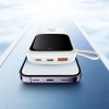 Baseus QC-PD-SCP-FCP powerbank 10000 mAh 20 W zwijany kabel biały