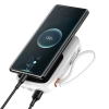 Baseus QC-PD-SCP-FCP powerbank 10000 mAh 20 W zwijany kabel biały