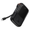 Baseus QC-PD-SCP-FCP powerbank 10000 mAh 22.5 W zwijany kabel czarny