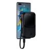 Baseus QC-PD-SCP-FCP powerbank 10000 mAh 22.5 W zwijany kabel czarny