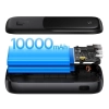 Baseus QC-PD-SCP-FCP powerbank 10000 mAh 22.5 W zwijany kabel czarny