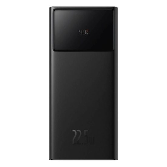 Powerbank 20000mAh USB-A USB-C z wyświetlaczem kablem 22.5W - czarny