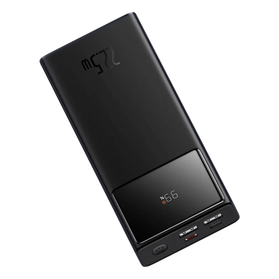 Powerbank 20000mAh USB-A USB-C z wyświetlaczem kablem 22.5W - czarny