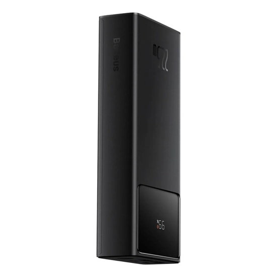 Powerbank 20000mAh USB-A USB-C z wyświetlaczem kablem 22.5W - czarny