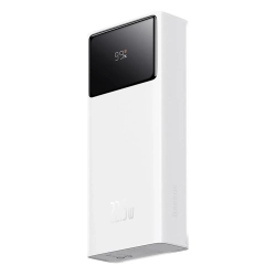 Powerbank 20000mAh USB-A USB-C z wyświetlaczem kablem 22.5W - biały