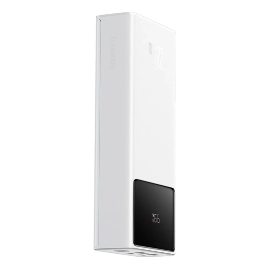 Powerbank 20000mAh USB-A USB-C z wyświetlaczem kablem 22.5W - biały