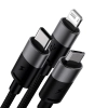 Kabel Baseus StarSpeed 3w1 USB-A 1,2 m czarny