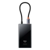 Szary hub Baseus PioneerJoy z wejściem USB-C i czterema portami USB-A 3.0.