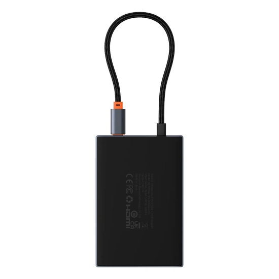 Hub USB-C Baseus PioneerJoy 8w1 HDMI DP VGA szary