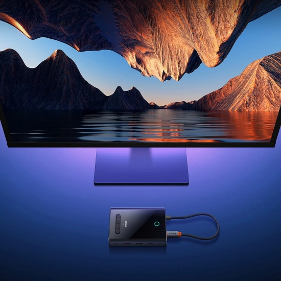 Baseus Hub USB-C PioneerJoy 8w1 DP HDMI VGA 4K