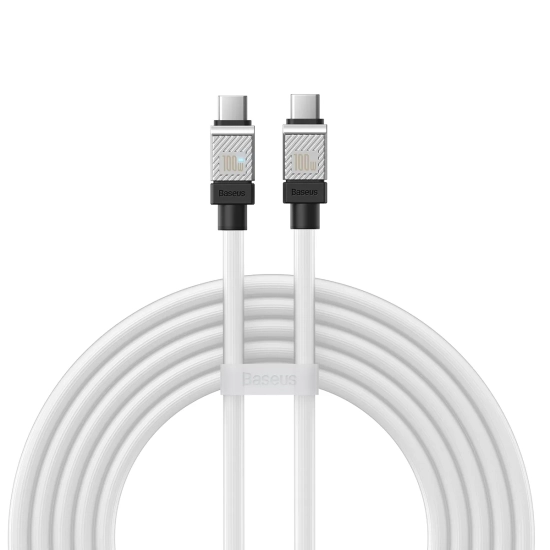 Kabel Baseus CoolPlay USB-C–USB-C 100 W 2 m biały – produkt w dokładnym wariancie wskazanym kodem CAKW000302, zgodny z o
