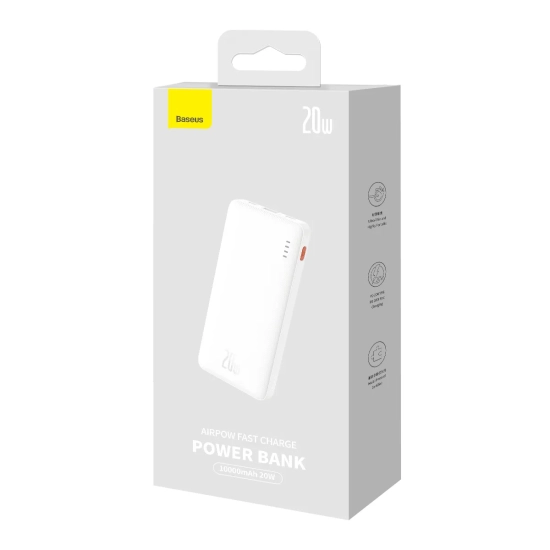 Baseus Airpow powerbank 10000 mAh 20 W biały