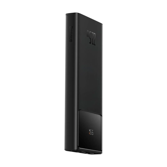 Powerbank 10000mAh USB-A USB-C z wyświetlaczem kablem 22.5W - czarny
