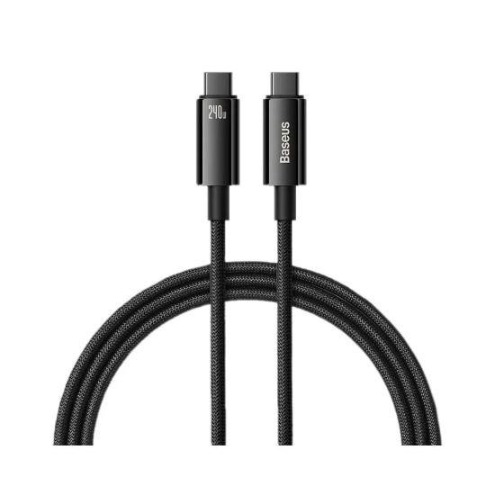 Baseus Tungsten Gold CAWJ040001 USB-C – USB-C 240W 1,0 m czarny – przewód ze złączami USB-C – USB-C w kolorze czarny.