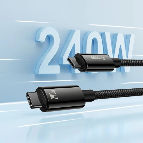 Kabel Baseus Tungsten Gold USB-C–USB-C 240W 2 m czarny