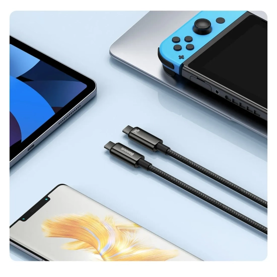 Kabel Baseus Tungsten Gold USB-C–USB-C 240W 2 m czarny