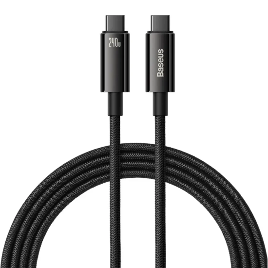 Kabel Baseus Tungsten Gold USB-C–USB-C 240W 3 m czarny