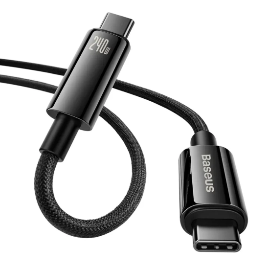 Kabel Baseus Tungsten Gold USB-C–USB-C 240W 3 m czarny