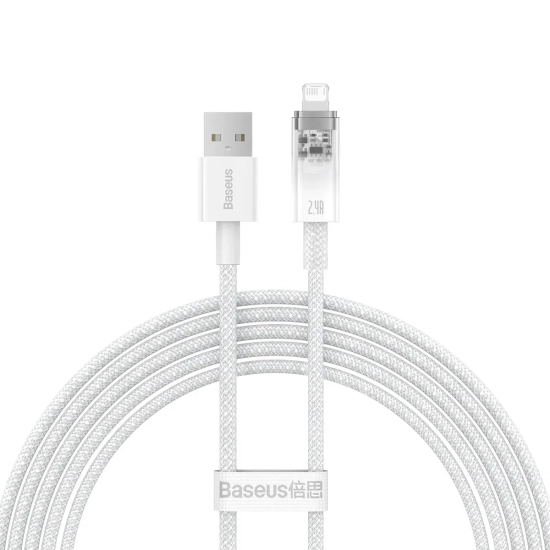 Kabel Baseus Explorer USB-A – Lightning 2,4A 2 m biały