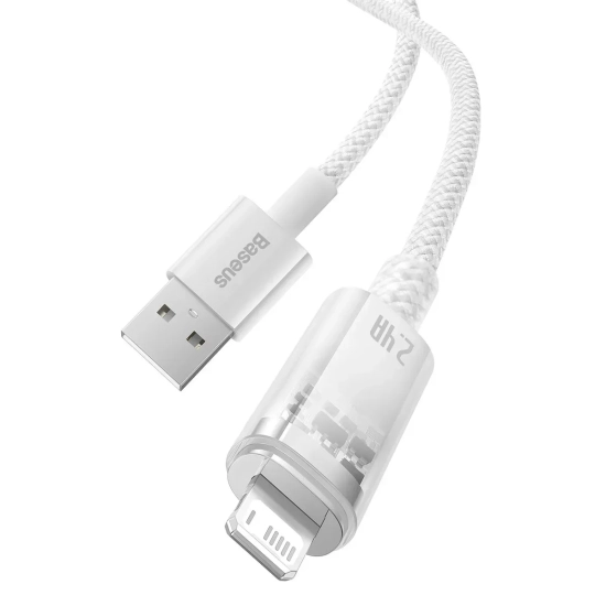 Kabel Baseus Explorer USB-A – Lightning 2,4A 2 m biały